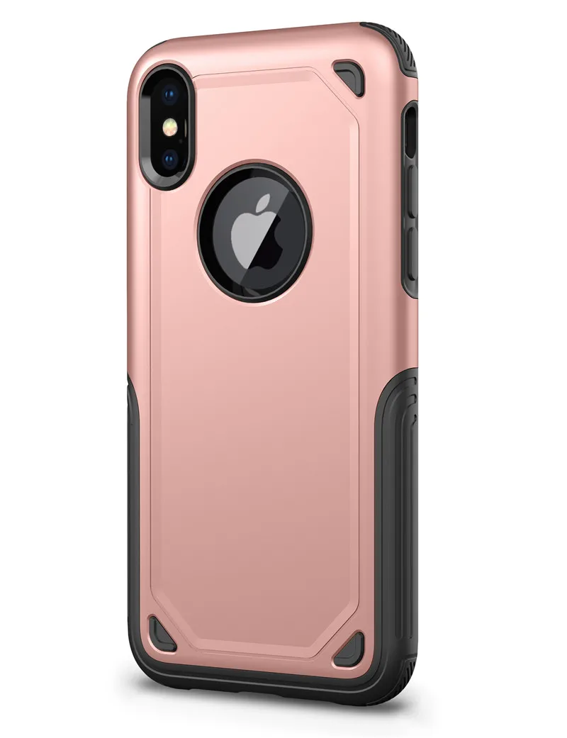 rose gold Гибридный чехол для iPhone 7, 6s, 8, 6 Plus, Xs, XR, Xs Max, 2 в 1, военный противоударный камуфляжный чехол для iPhone 11 Pro Max - Цвет: rose gold