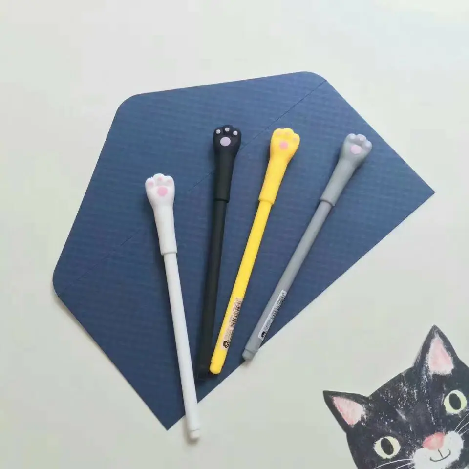 1х гелевая ручка Kawaii с милыми кошачьими лапами, школьные принадлежности, канцелярские принадлежности, инструмент для письма, студенческий подарок, детские черные чернила, 0,5 мм, G9-57