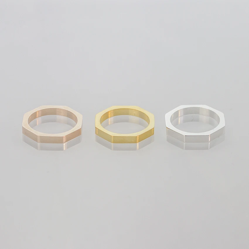 10 шт. минималистичные граненые мужские кольца с орехом обручальные Мужские t