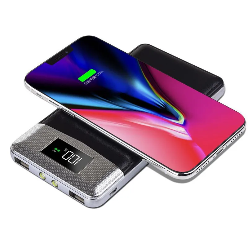 2018 Wireless Power Bank 20000 мАч Dual USB светодиодный ЖК-дисплей дисплей Портативный power bank |