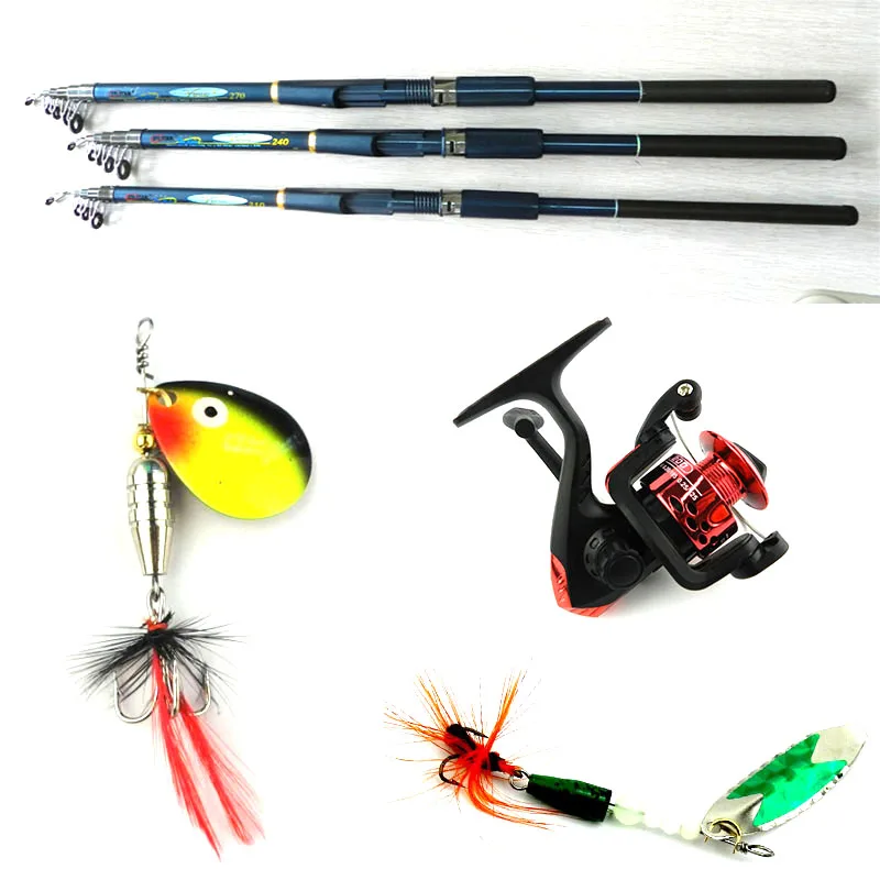 HENGJIA Spinning fishing reels armoured glass FRP rod spinner spoon bait lures pike bass pesca tackles | Спорт и развлечения