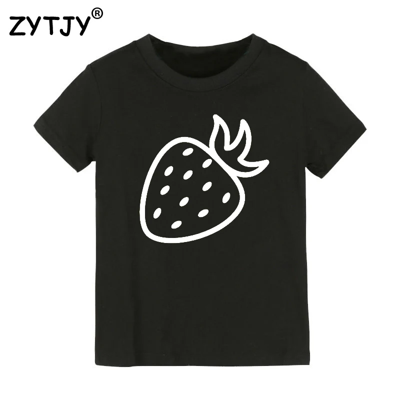 Детская футболка с принтом клубники для мальчиков и девочек детская одежда