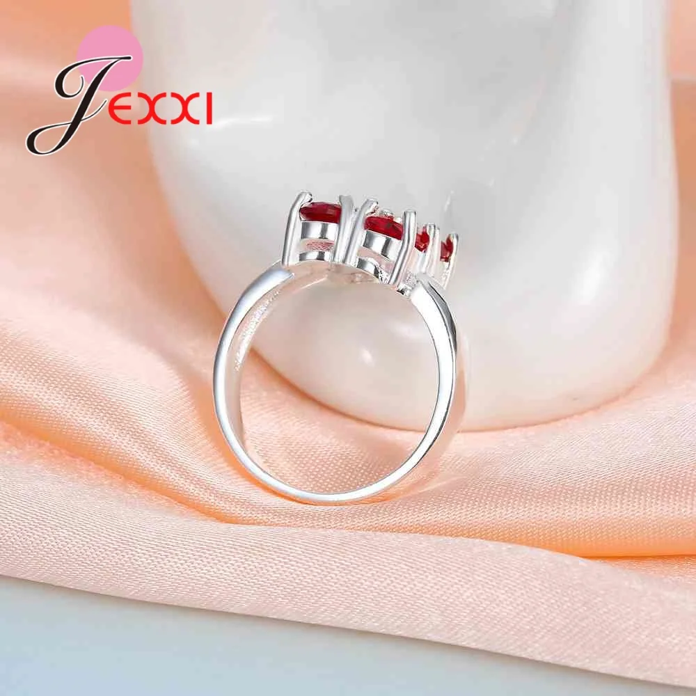 Женское кольцо из серебра 925 пробы с фианитом|finger ring|red crystalring finger |