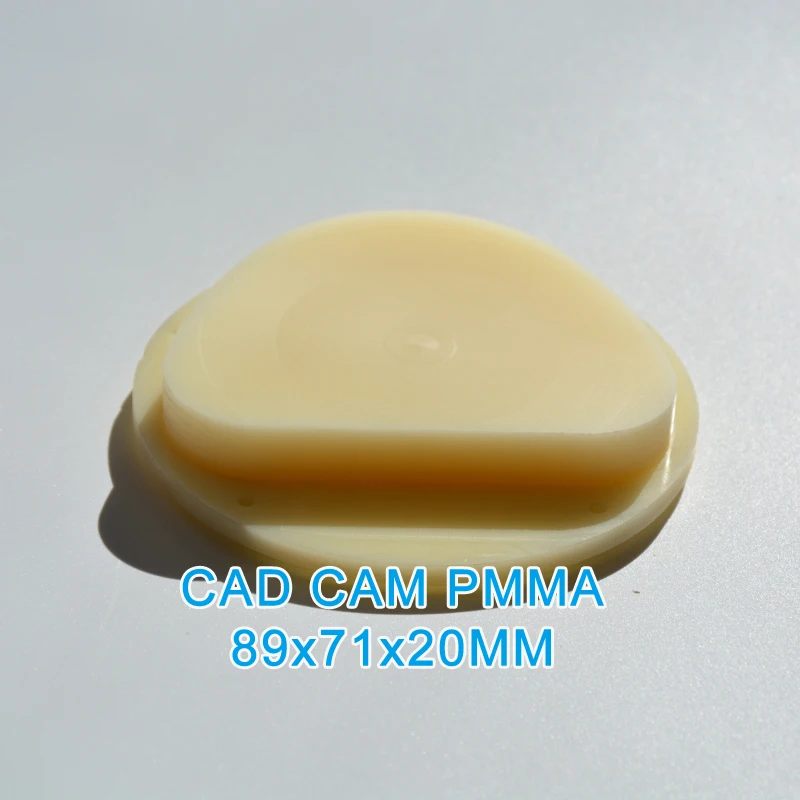 

3pcs/lot Dental PMMA Disc 89*71*20mm A1/A2/A3 shades for DENTIS PMMA TEMP BLOCK