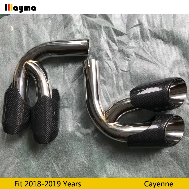Выхлопные трубы из углеродного волокна для Porsche New Cayenne год Cayenne s GTS глушители из нержавеющей стали 1 пара