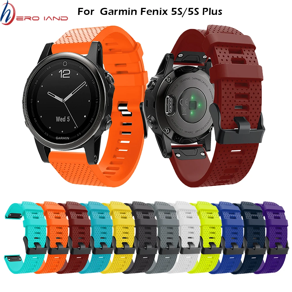 

20mm Quick Release Silicone Easy Fit Wrist Band Strap For Garmin Fenix 5S/5S Plus Watchband Strap for Garmin Fenix 5S Watch