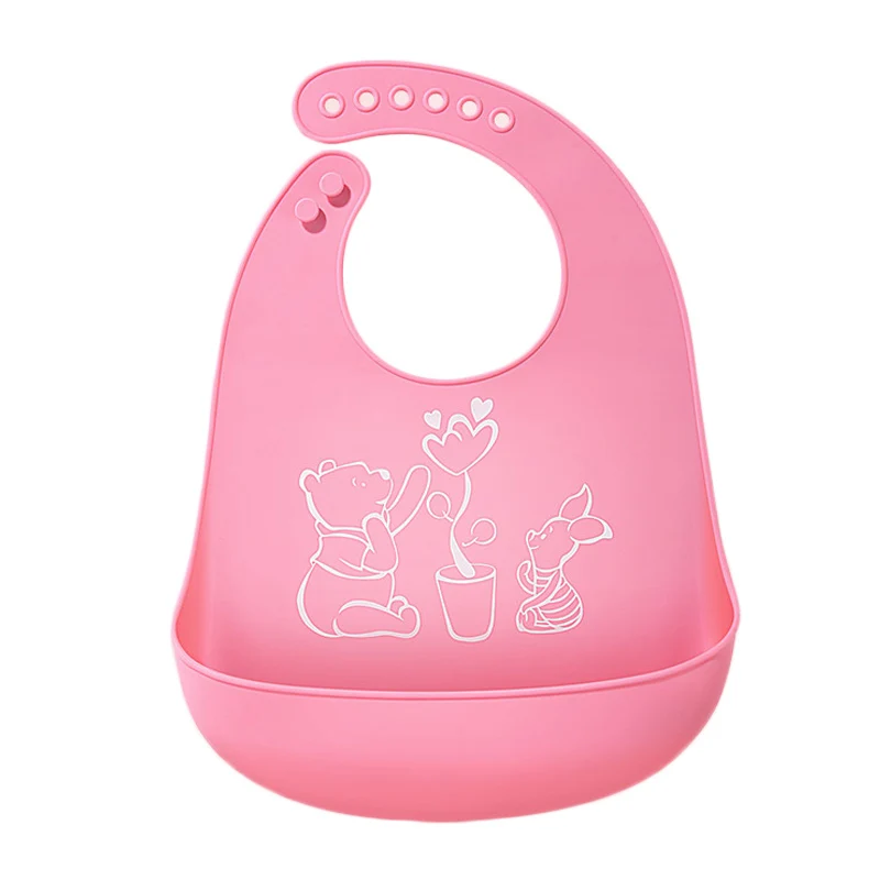 pink style 1 Детские нагрудники с мультяшными принтами, Водонепроницаемый Регулируемый силиконовый детский нагрудник для мальчика и девочки, фартук для кормления ребенка - Цвет: pink style 1