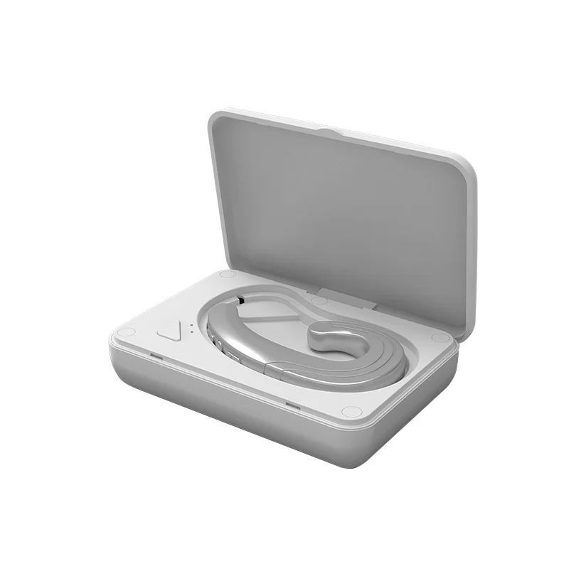 Silver-with box Костная проводимость Bluetooth гарнитура Q9 наушники Hands-free мини беспроводные гарнитуры вкладыши с микрофоном для iPhone xiao - Цвет: Silver-with box