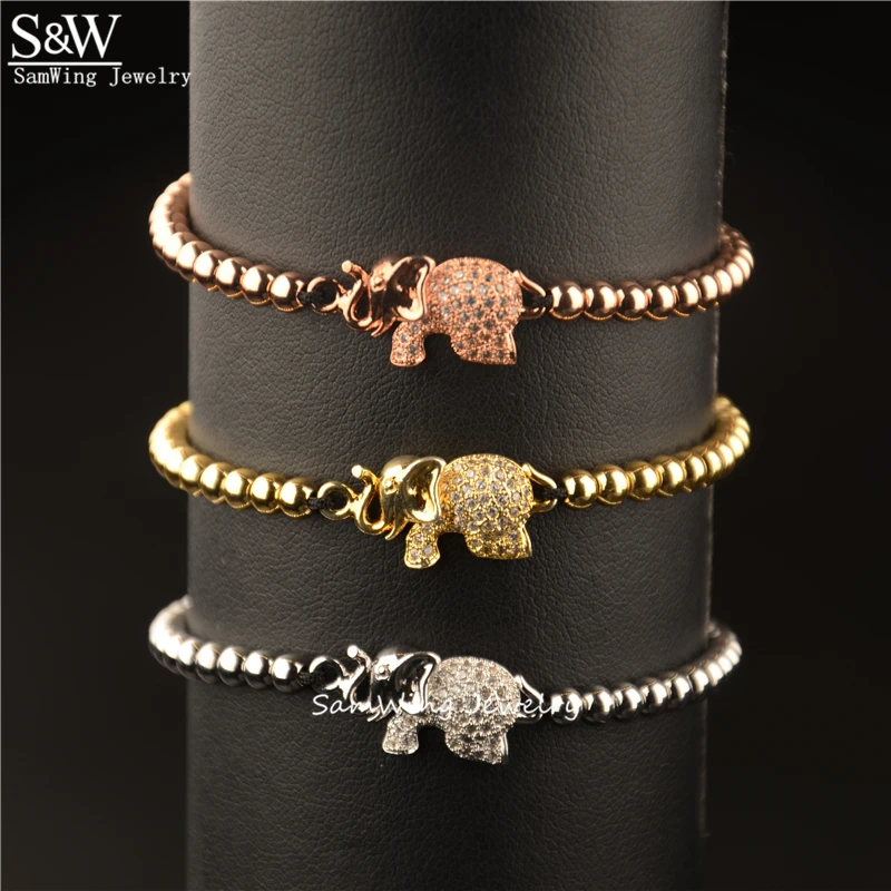 10 шт. крошечный милый слон Шарм braclet Модные аксессуары ювелирные изделия CZ Камень