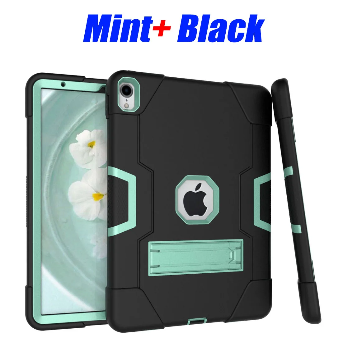 Mint Black Сверхпрочный Силиконовый ТПУ+ ПК Жесткий гибкий защитный чехол-подставка для iPad Pro 11 дюймов ударопрочный+ защита для экрана ID702 - Цвет: Mint Black