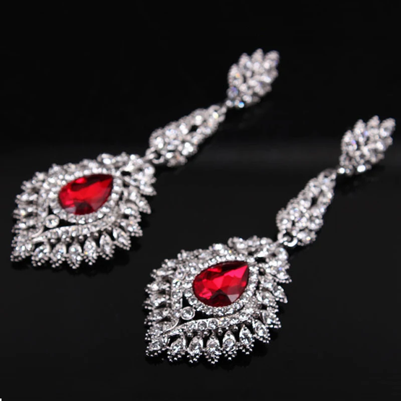2017 Роскошные ювелирные изделия хрустальные серьги в форме капли воды свадебные