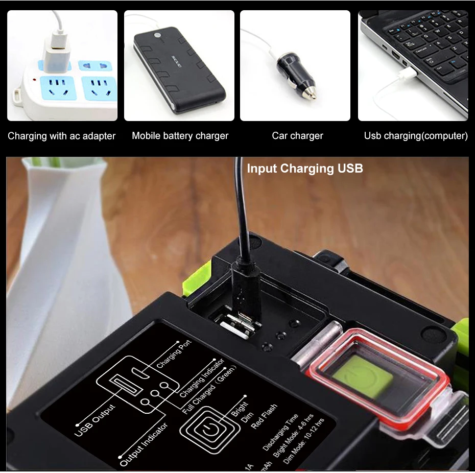 Мощный портативный светодиодный фонарик для работы, USB COB, Рабочая лампа, водонепроницаемый светодиодный, перезаряжаемый, прожекторы, прожекторы для кемпинга, освещение