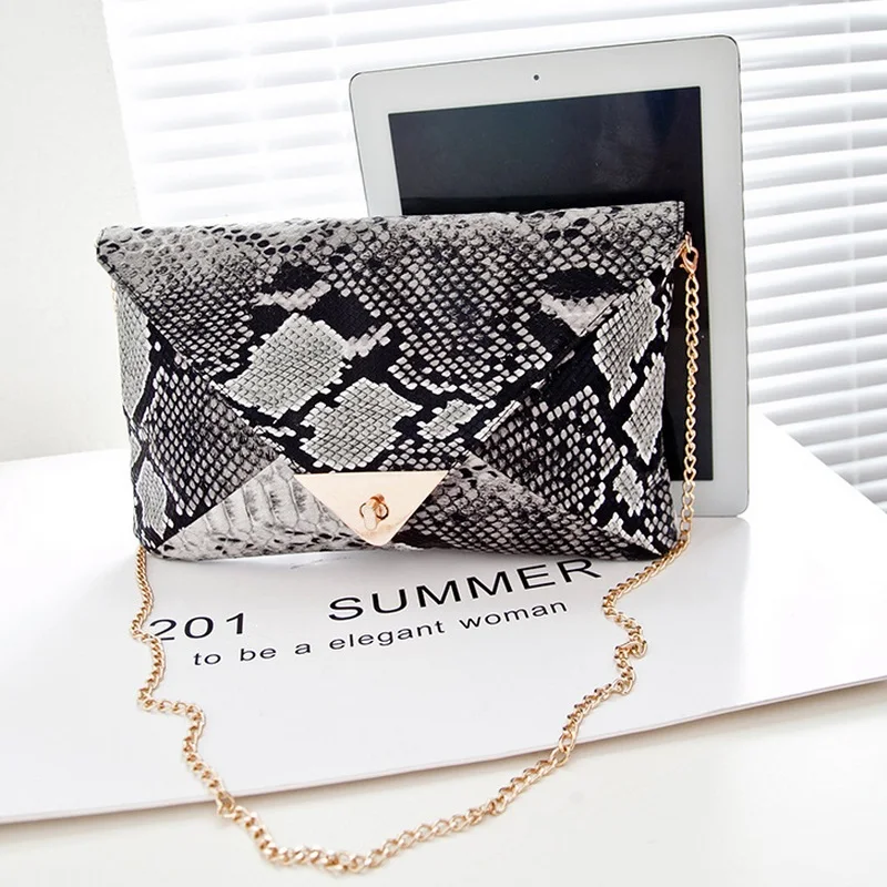 Модные сумки через плечо из искусственной кожи женские ретро клатчи змеиной