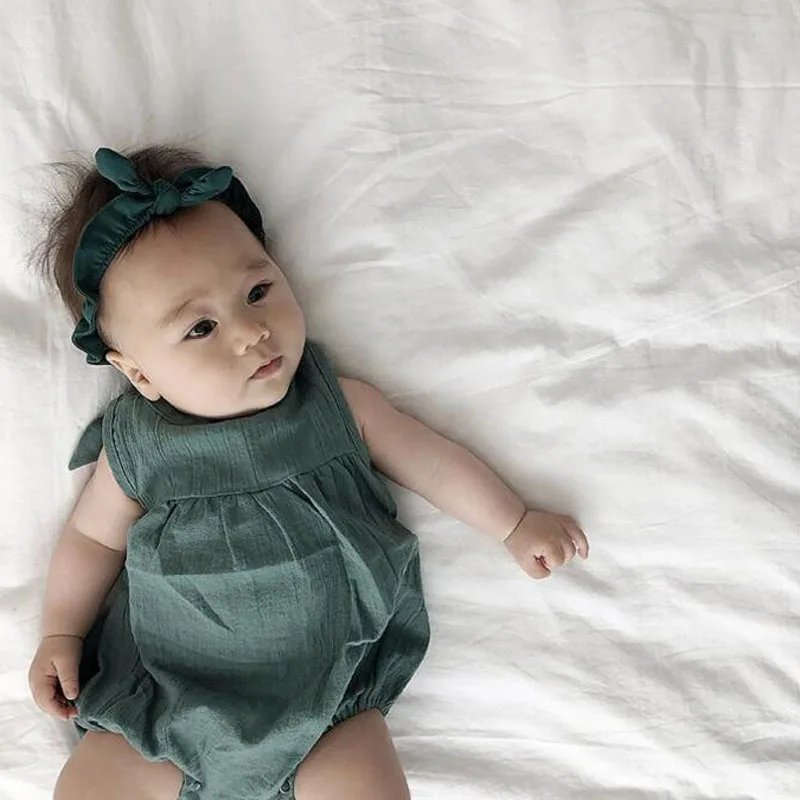 Летние льняные Детские Боди MILANCEL Комбинезоны для маленьких девочек в Корейском