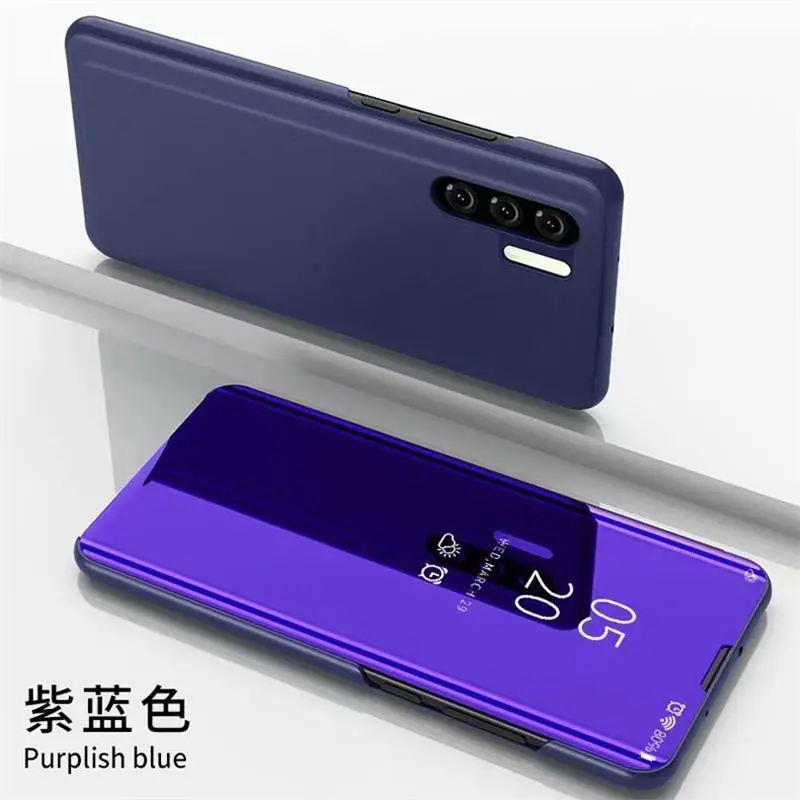 Ударопрочный чехол для Huawei P30 роскошный умный зеркальный откидной Чехол Pro чехлы