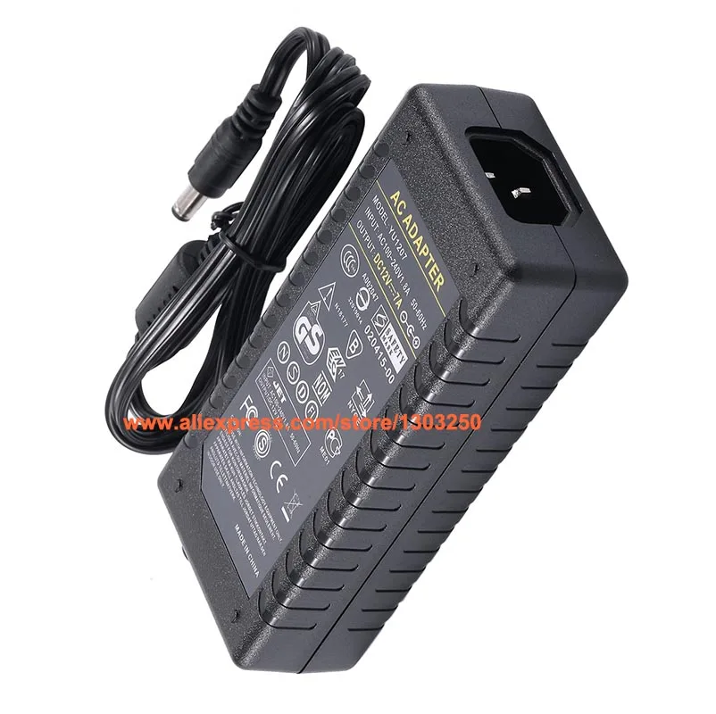 Universial AC DC 12V 7A 85W адаптер питания зарядное устройство для светодиодной полосы
