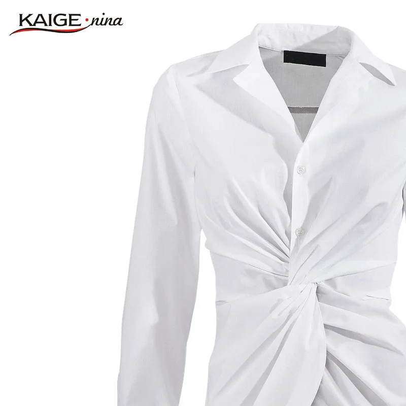 Kaigenina новинка горячая распродажа женщин с отложным воротником зубчатый рубашка