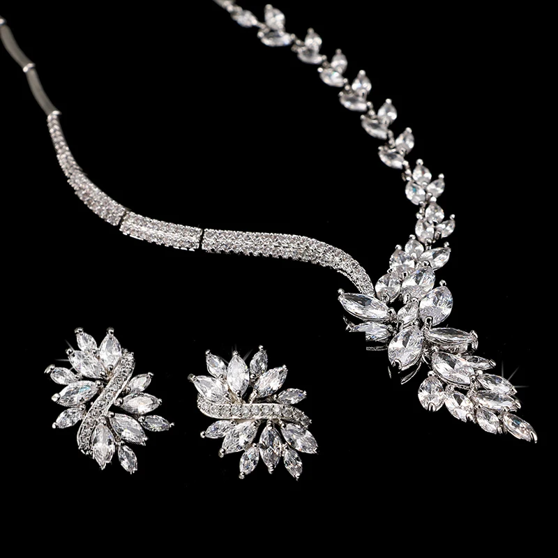 Набор украшений для женщин роскошные серьги и ожерелье с фианитами африканскими