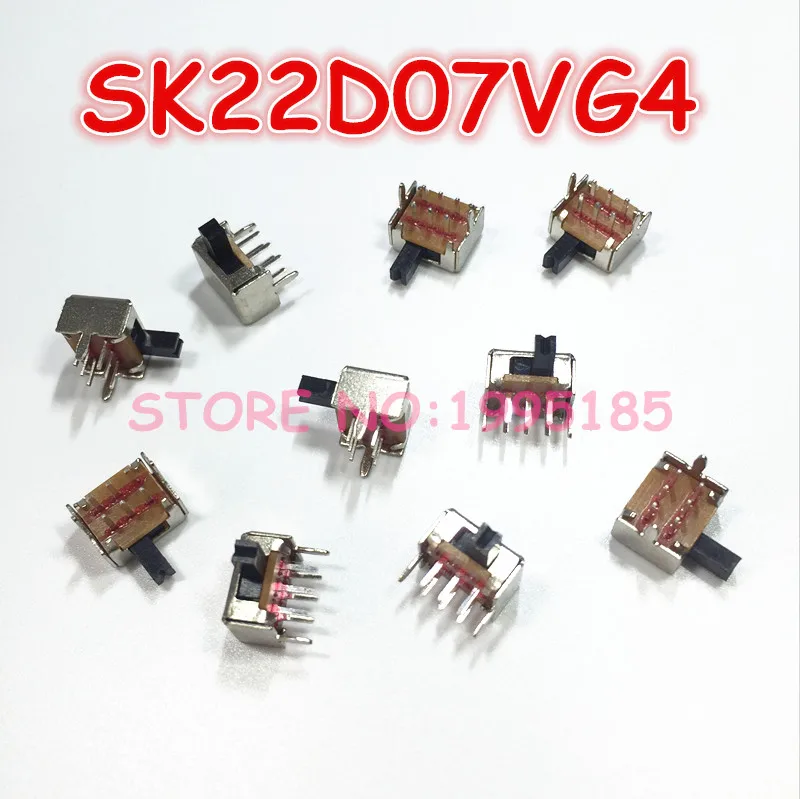100 шт./лот SK22D07 тумблер 6 футов 2 up шестифутовый горизонтальный SK22D07VG4 два транша|switch