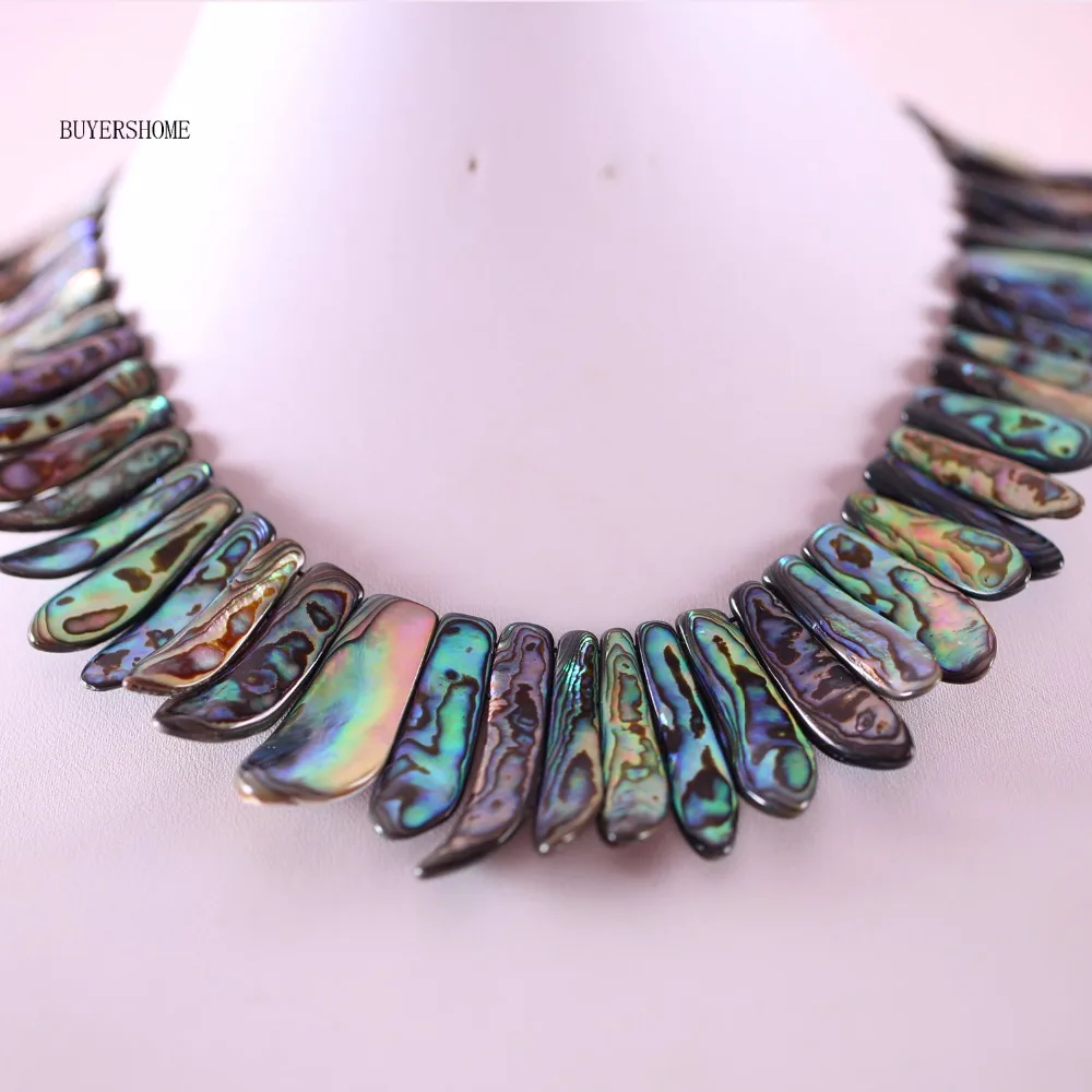 

Free Shipping New without tags Fashion Jewelry Blue Natural New Zealand Abalone Shell Necklace 20" 1Pcs RE394