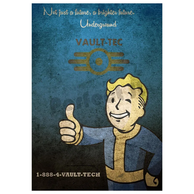 Fallout 4 игровой плакат Серия B домашняя отделка декоративный бумажный с белым