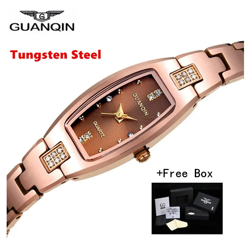 

Luxury Brand GUANQIN Women Watch Dress Rectangle Tungsten Steel Quartz-watch Ladies Fashion Bracelet Watches relogio feminino