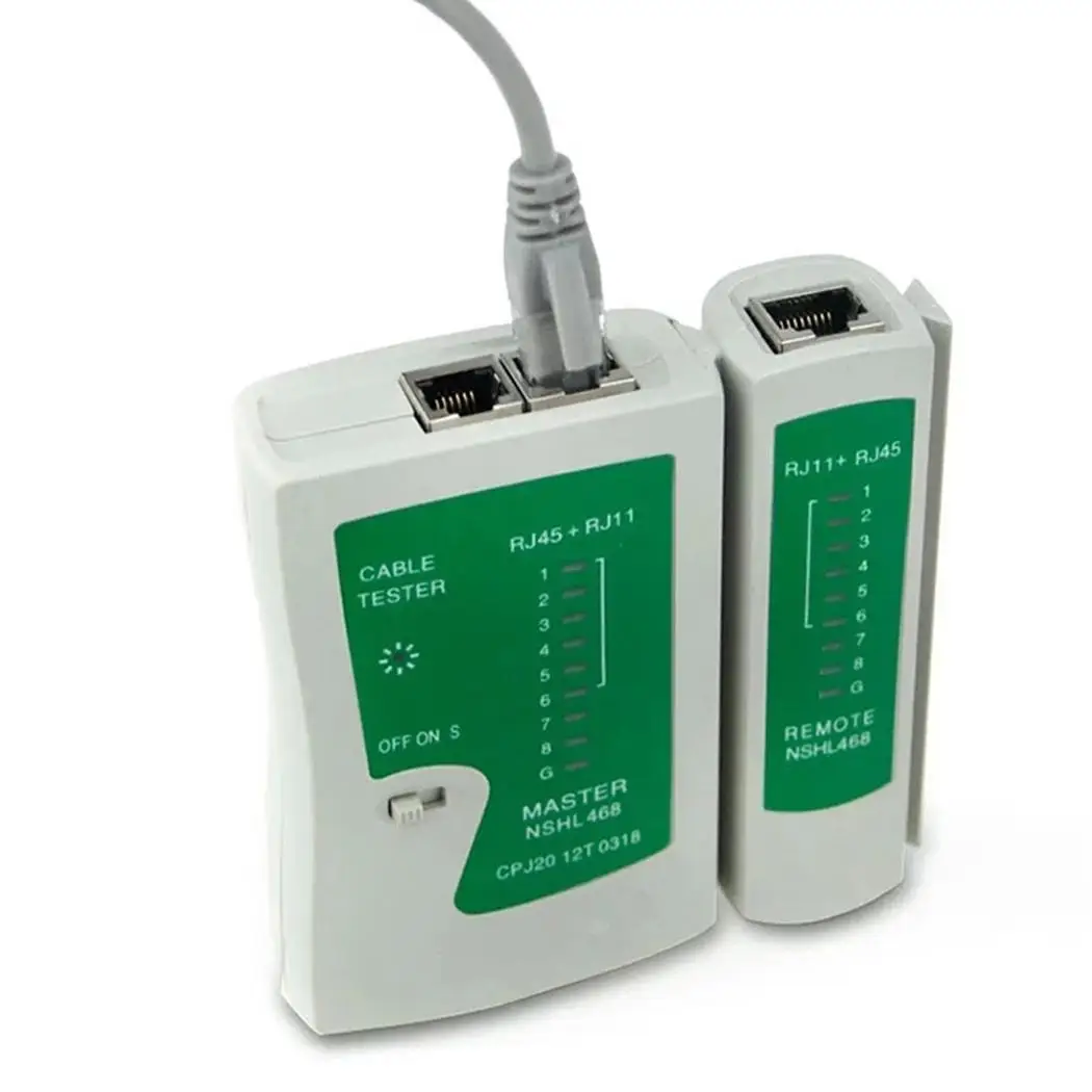 Многофункциональный инструмент для тестирования сети RJ45/RJ11 сетевой кабель Белый