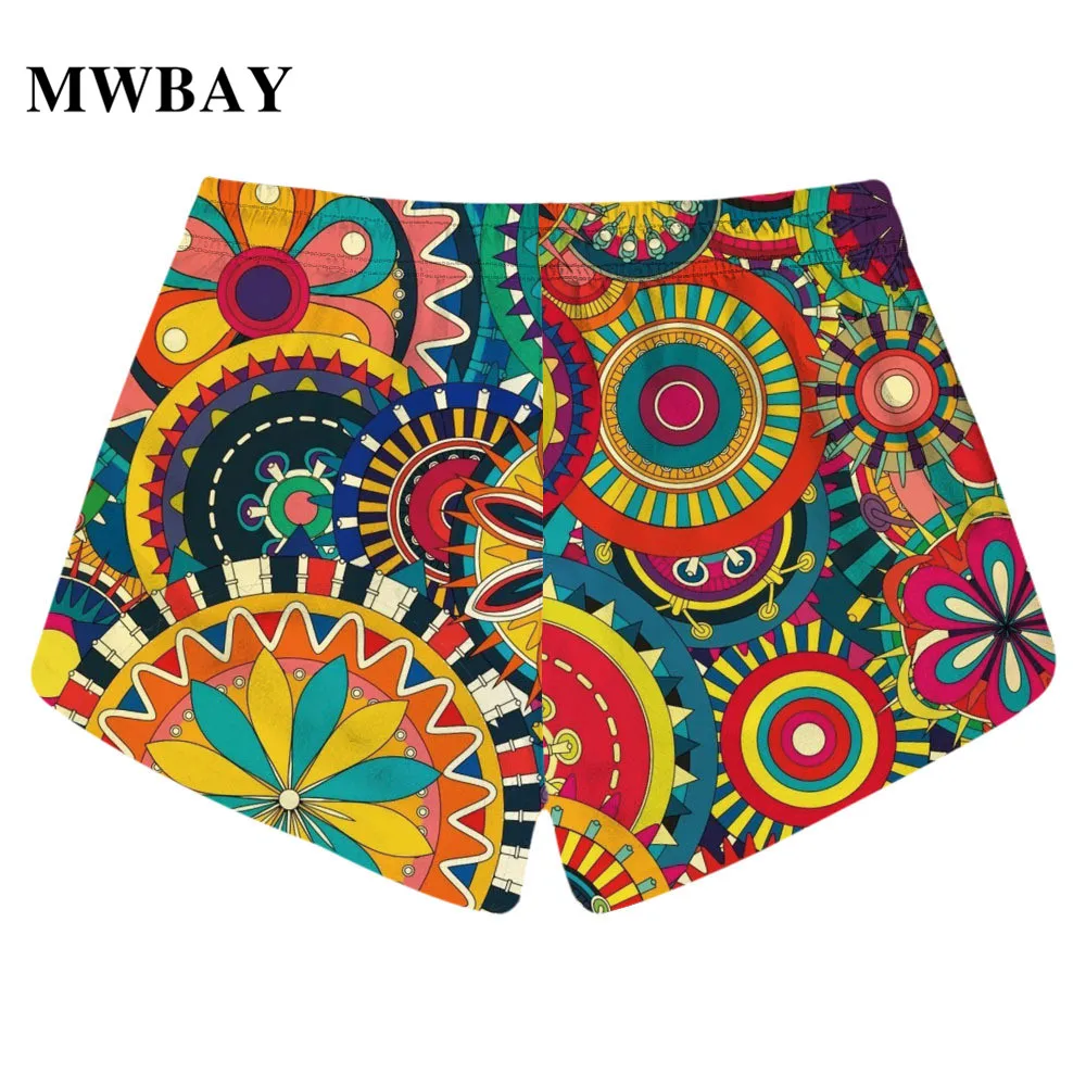 MWBAY женские Lucky узор шорты Лето модный принт Костюмы одежда быстросохнущая