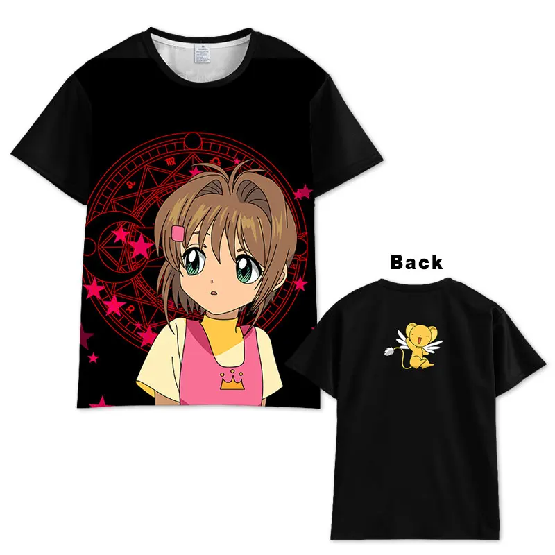 Аниме Cardcaptor Sakura футболка для мужчин и женщин с коротким рукавом летнее платье мультфильм cardcaptor Sakura футболка - Цвет: 10