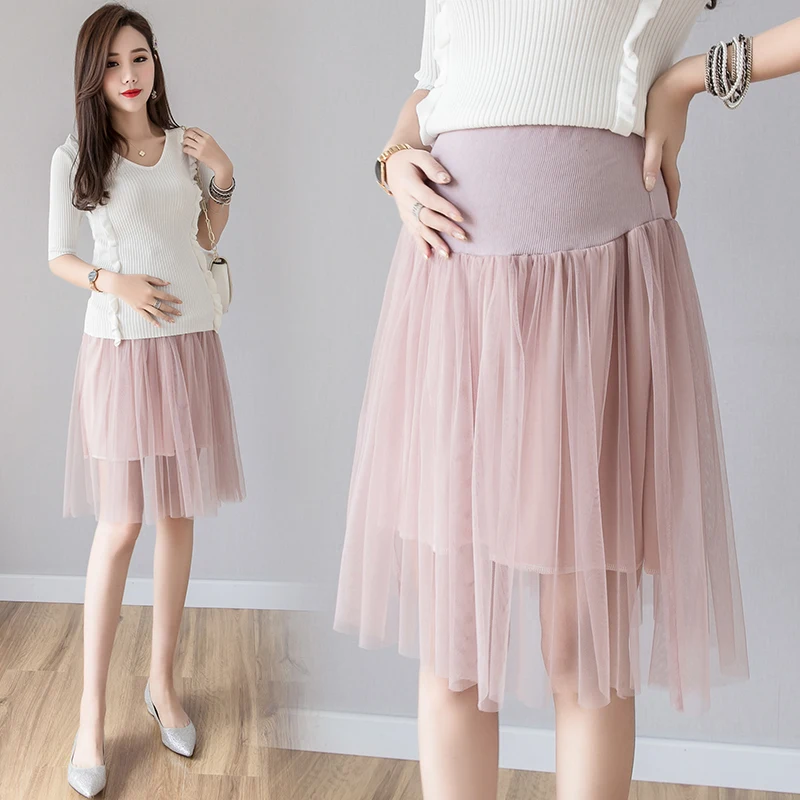 Плиссированные юбки из пряжи для беременных женщин регулируемые живот