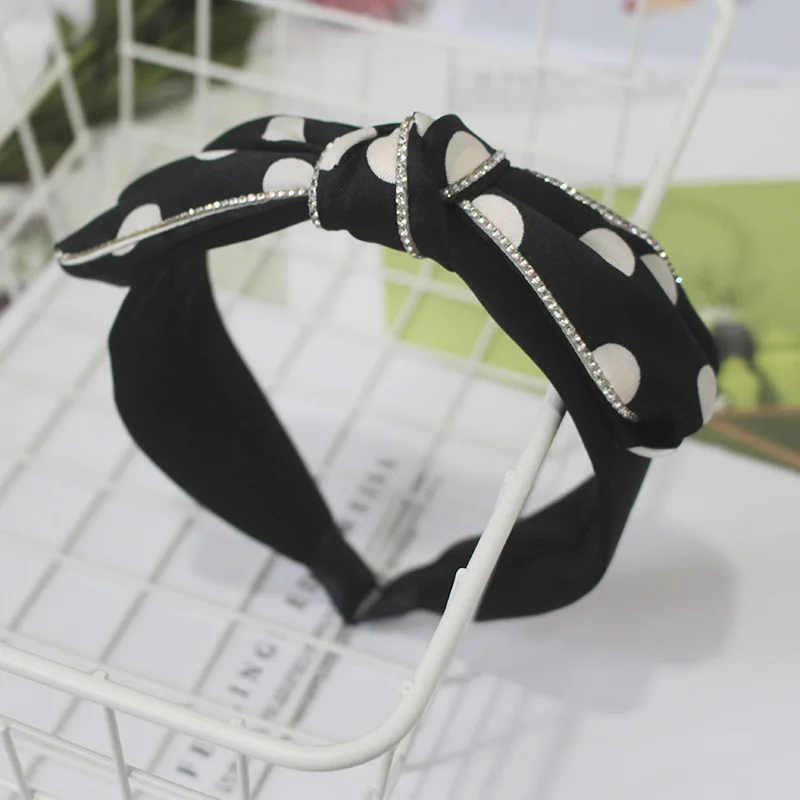 Женский обруч для волос с бантом однотонный из качественной искусственной кожи