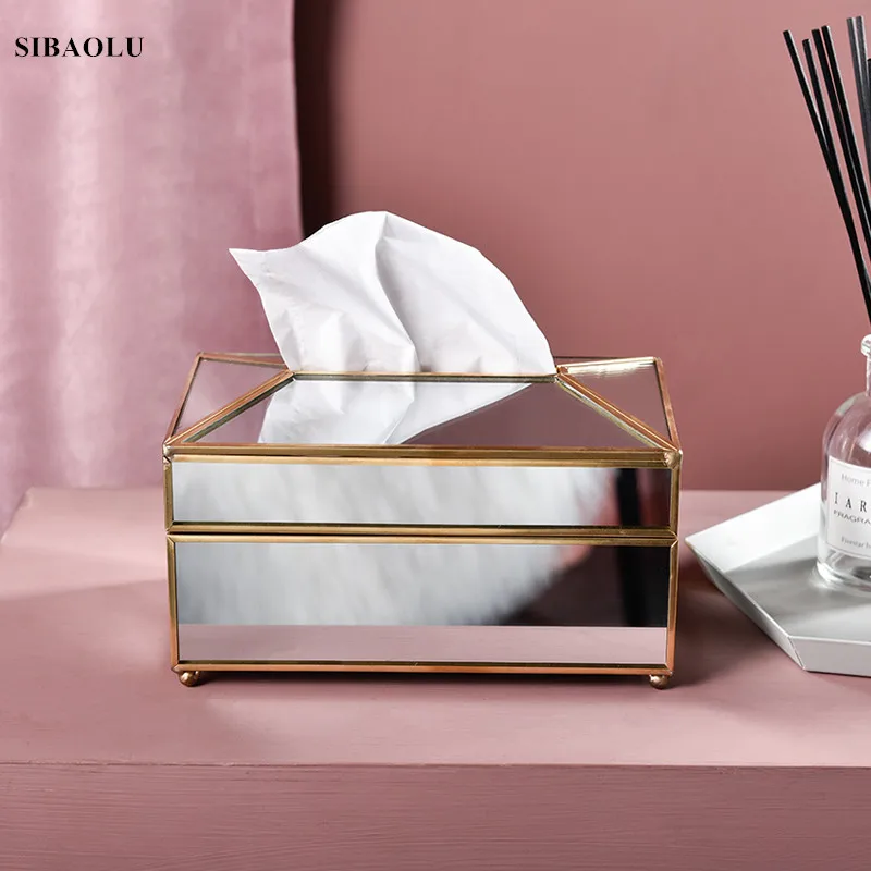 Скандинавский Золотой светлый Роскошный прозрачный стеклянный ящик для