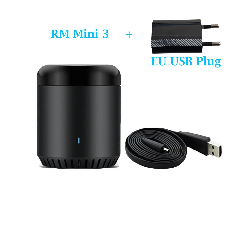 RM Mini 3 EU plug Broadlink умный дом RM Mini3 WiFi+ ИК пульт дистанционного управления AC tv управление для Alexa Google Home IFTTT 433 broadlink Black Bean - Комплект: RM Mini 3 EU plug