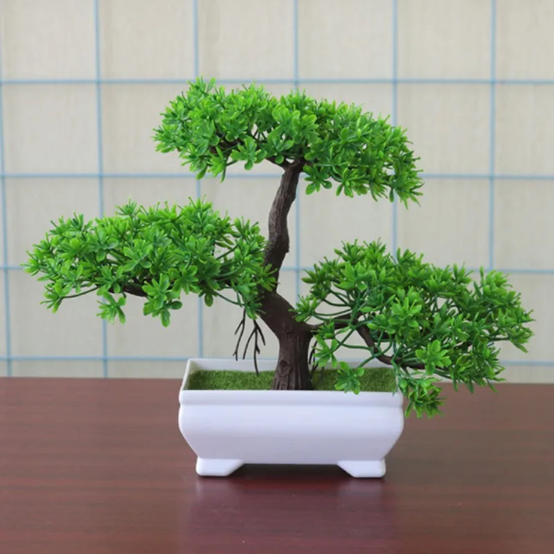 Fake Artificial Plants Bonsai Potted Plant Mini Simulation Pine Tree Home Decor