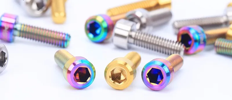 4 шт. M5x16mm Ti Титан дорожный велосипед стволовых Болт горный велосипед вынос руля/тормозной/подседельный зажим/спереди переключаемый зажим крепежные винты