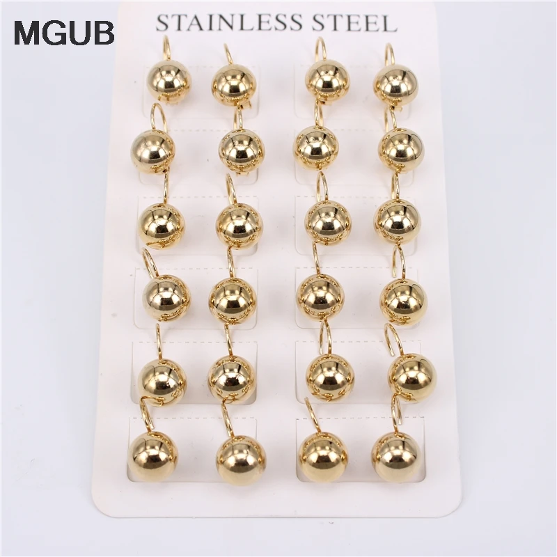 2019 Stainless steel hand-polished Diameter 8mm 10mm 12mm semi-circular Drop earrings Smooth forwomen LH652 | Украшения и