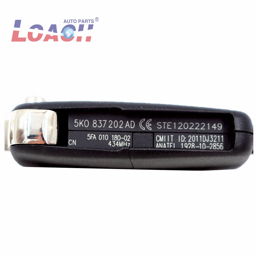 Для Фольксваген 5K0837202AD Beetle/Caddy/Eos/Golf/Je/tta/Polo/Scirocco/T Удаленный Флип-ключ 434 МГц 5K0 837 202 AD чип
