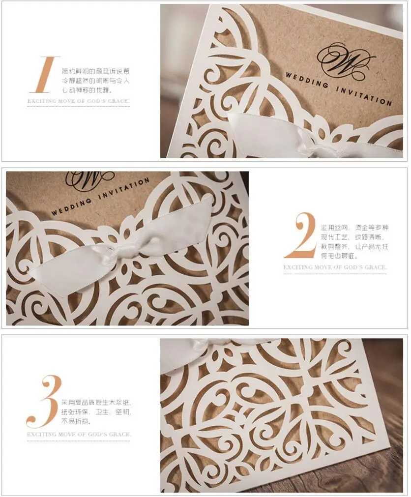 Деревенский лазерная резка кружево карман свадебные приглашения карты день