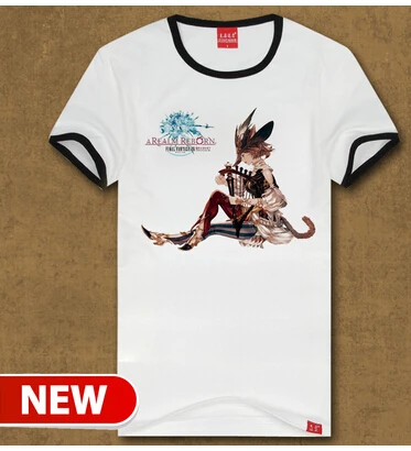 Men's T-shirt in the summer fashion game final fantasy 14 FF14 sing a poet Cotton t-shirts with short sleeves |