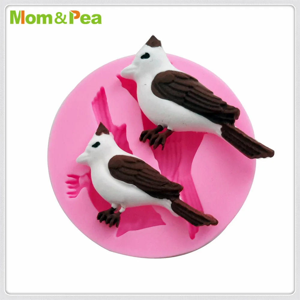 Mom &amp Pea MPA1925 2-Bird силиконовая форма для украшения торта помадка 3D пищевых
