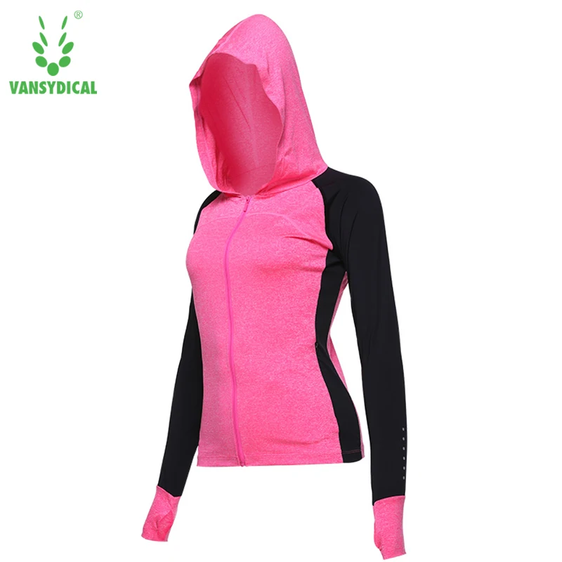 VANSYDICAL женская спортивная куртка с капюшоном Спортивная для йоги и бега