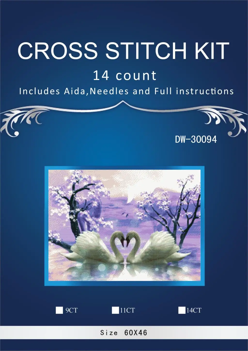 

60-47 two swans chinese Stitch DIY 14CT similar DMC Cross Stitch,Sets For Embroidery Kits Counted Cross-Stitching
