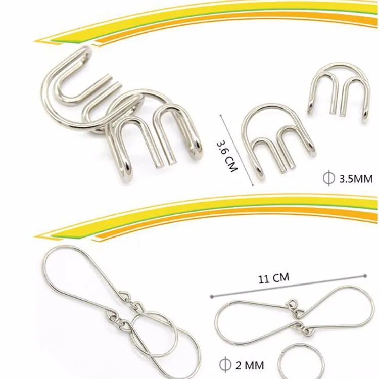 8 шт./лот различные узоры 3D блокировка металлическая головоломка IQ Wire игра для