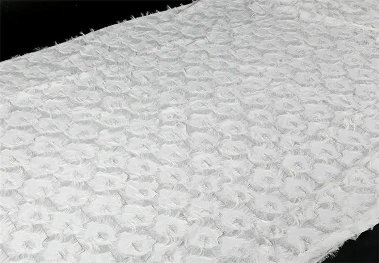 Lace91 1/2 ярда Белый ручной работы 3d вышивка Украшенные перьями и бахромой из сетчатой ткани, кружевное свадебное платье ткань вечерние дома шторы, одежда