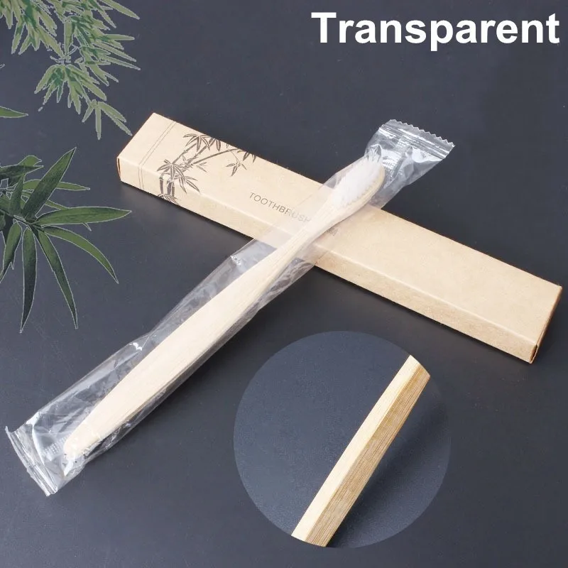 transparent 1 шт. зубная щетка из натурального бамбука с ручкой Радуга отбеливание мягкая зубная щетка с бамбуковой щетиной Экологически чистая зубная щетка уход за полостью рта - Цвет: transparent
