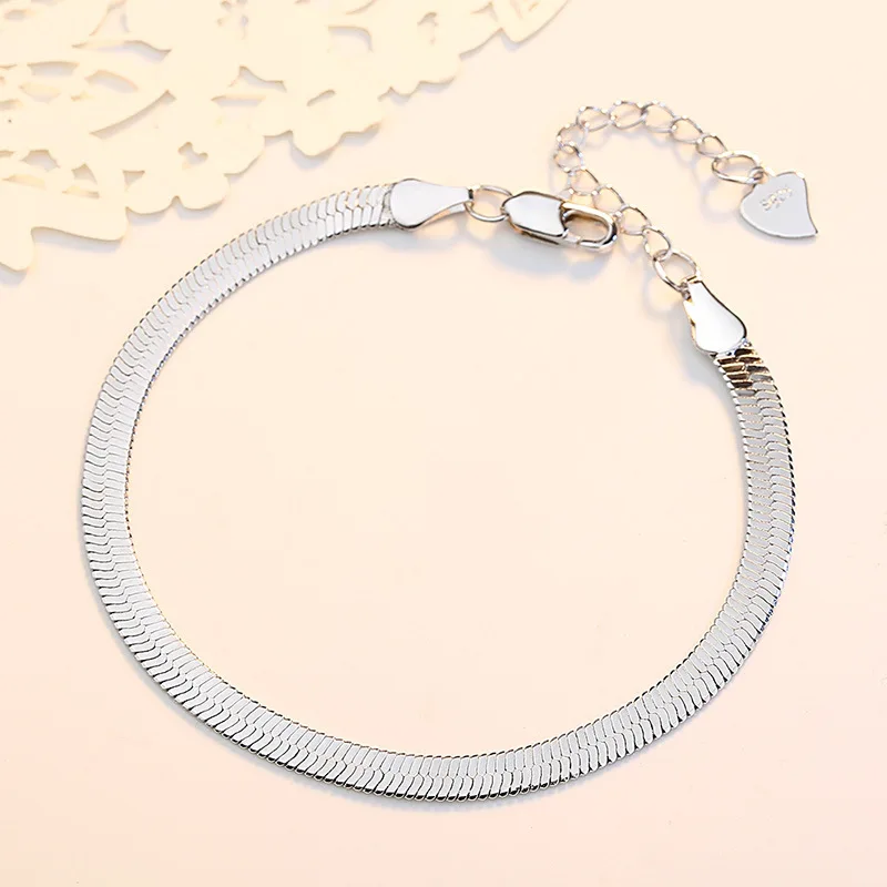 

Hot Sell Fashion Platinum Plated Snake Chain Ladies Bracelet Women Jewelry Female Birthday Gift Wholesale Drop Shipping