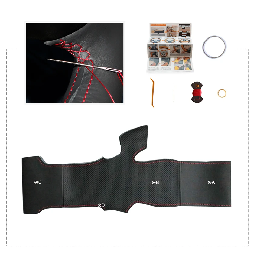 Черные чехлы для руля автомобиля MEWANT из искусственной кожи Hyundai Solaris Elantra 4 Accent 2017