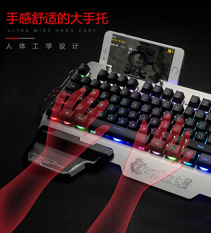 PK-900 RGB с подсветкой Проводная игровая клавиатура прозрачный переключатель Механическая-аналогичная Эргономическая клавиатура для ПК