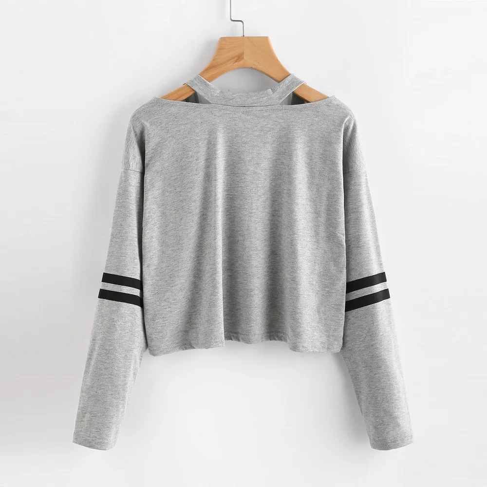 Популярная женская одежда свитшот с длинным рукавом и V образным вырезом повседневные топы блузка красивая