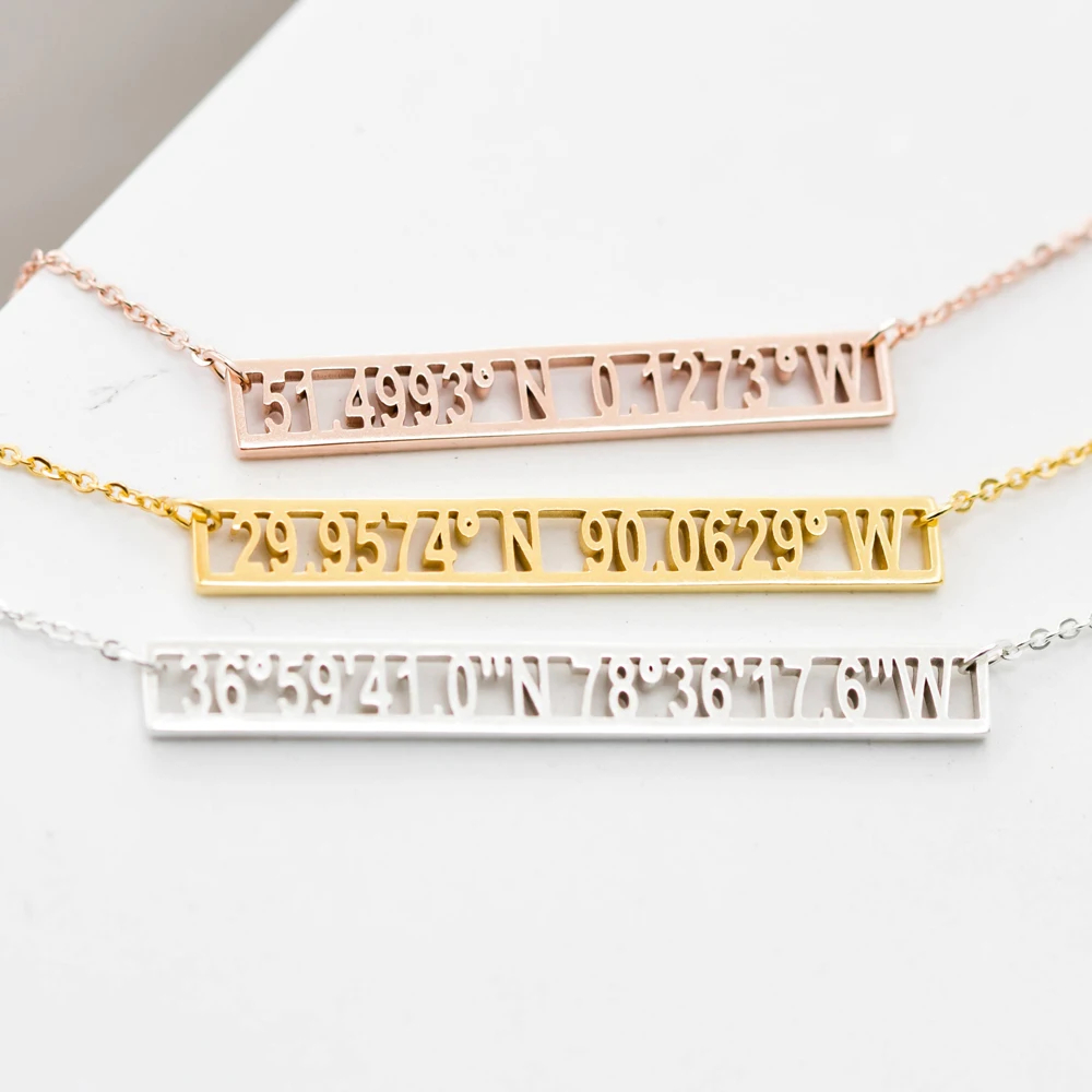 Индивидуальные координаты уникальная цепочка с подвеской расположение ошейник